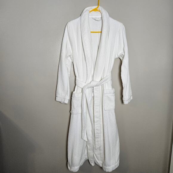NWOT Classic Turkish Cotton Robe in White Sz Medium Slightly Flawed - Picture 2 of 12